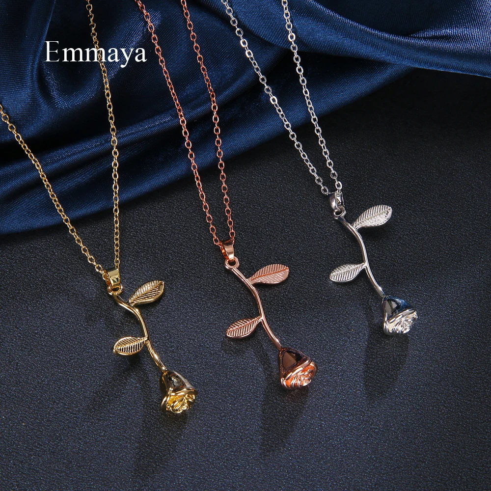 Модное Очаровательное ожерелье Emmaya с моделированием розы великолепное для