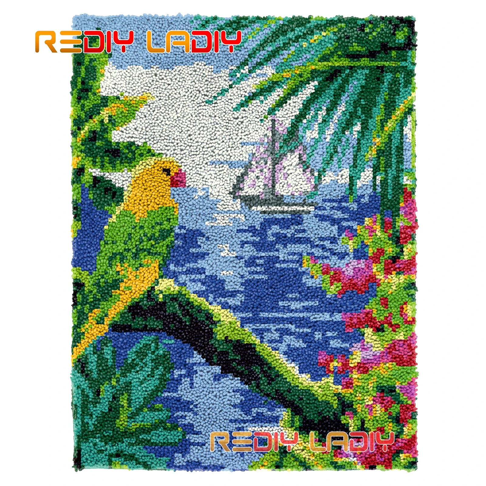 

DIY Carpet Rug Kits Landscape Seat Cushion Latch Hook Rug Thick Yarn Needlework Crocheting Tapestry Knotted Floor Mat Crafts