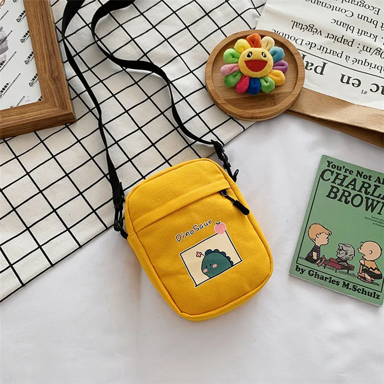 

Повседневная маленькая холщовая женская сумка через плечо с динозавром, маленькая Студенческая сумка через плечо для женщин, 2020