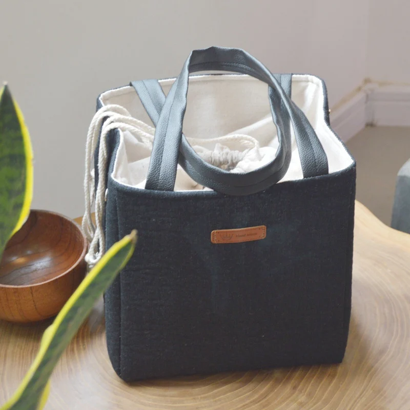 

NewPortable Lunch Bag Cotton Linen Bags Picnic Food Lunch Box Bag For Kids Women Girls Men Lunch Thermal Bag