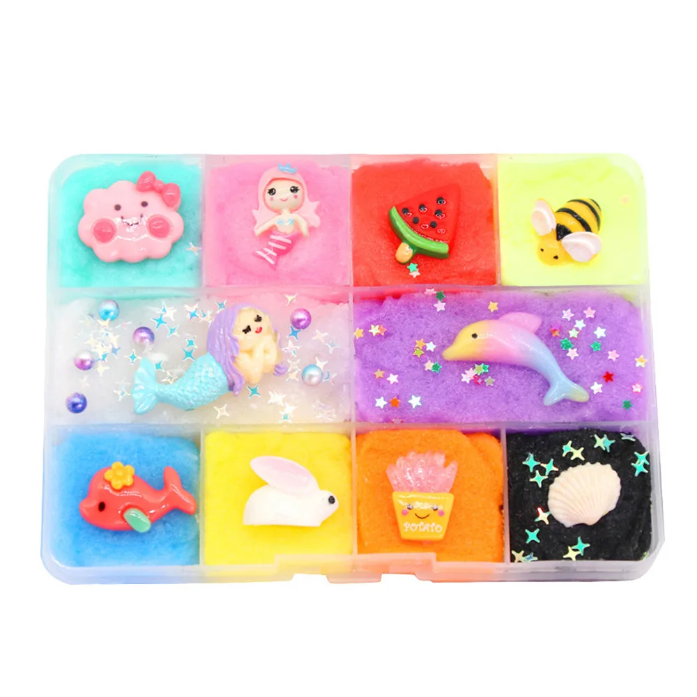 Смешивание DIY облако слизи хлопок грязь Кристалл моделирование глина