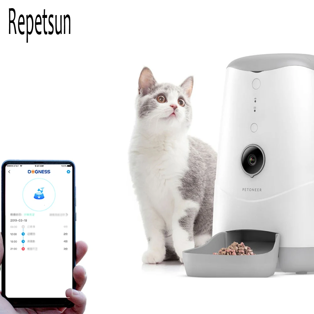 

Smart Pet Feeder For Cats WiFi Smart Swirl Slow Dog Feeder With Voice Recorder Large Capacity Timing Cat Dog Food Dispenser Bowl