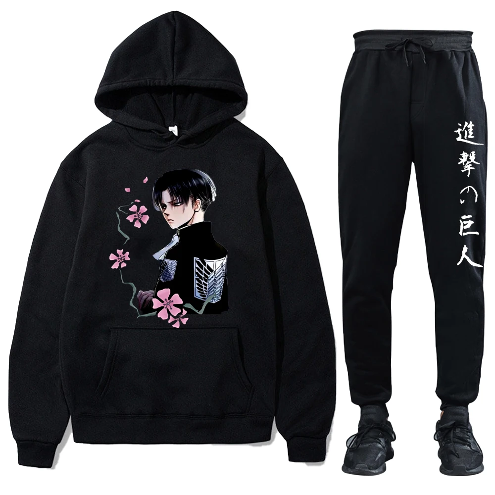 

Attack on Titan Men Tracksuit Printed Hoodie and Sweatpants Autumn And Winter Long Sleeve Pullover Sweatshirt Loose Men's Clothe