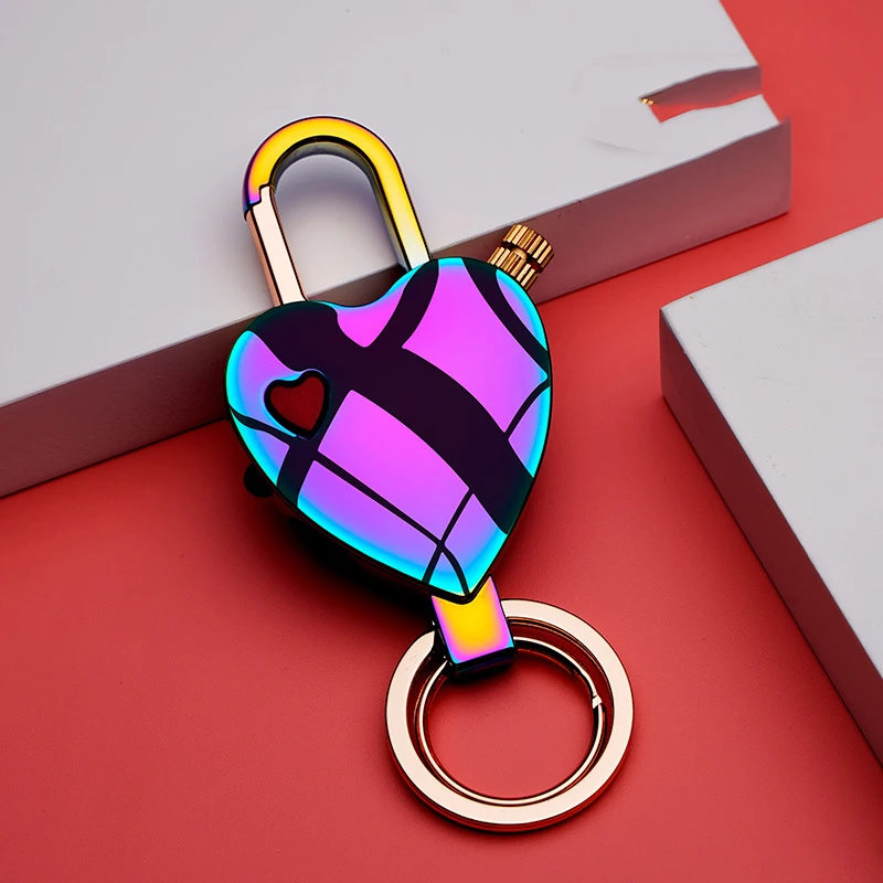 Брелок в форме сердца металлическая бензиновая Зажигалка для сигарет аксессуары