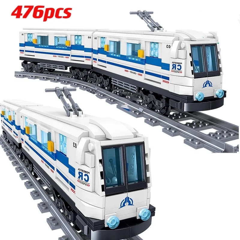 476pcs CITY MOC technical  railway Transportation track  Train Building Blocks Subway Rail Model Bricks Children Toys For Boys