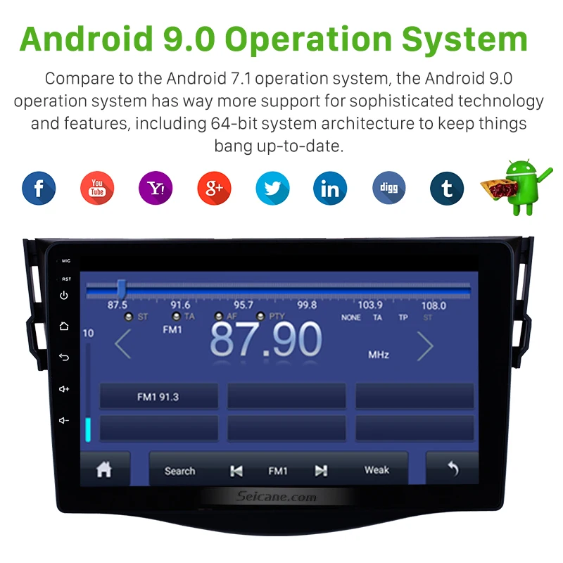 Автомагнитола Seicane мультимедийный проигрыватель на Android 9 0 дюймов 2Din GPS навигация