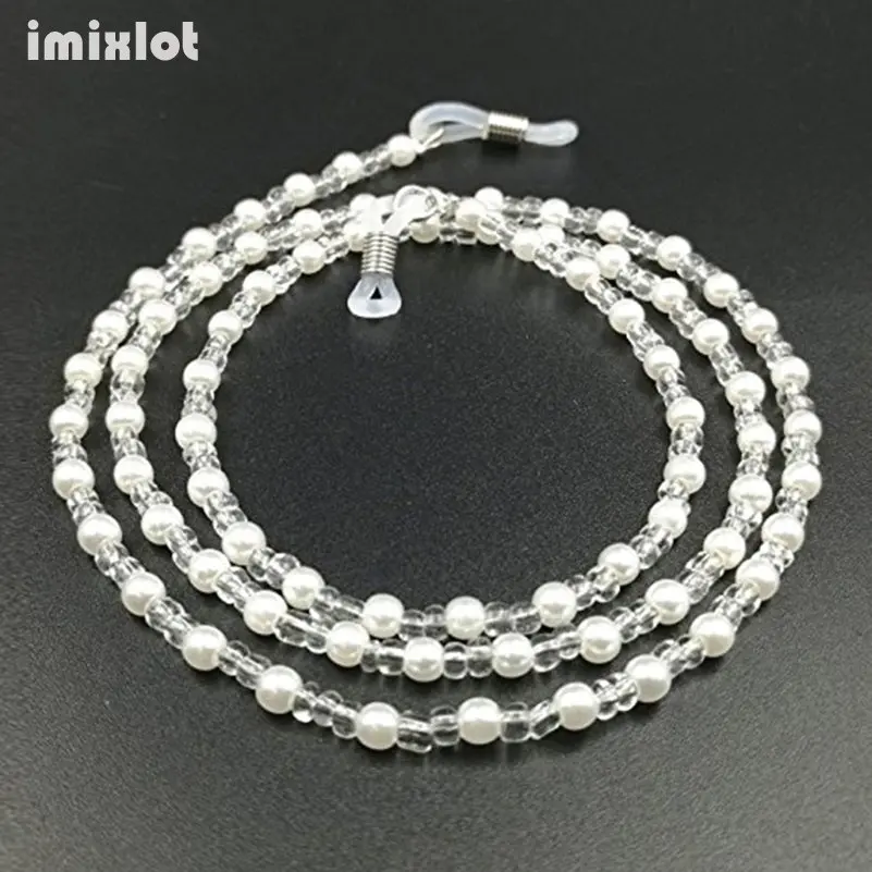 

Fashion Glass Beaded Neck Strap Chain for Reading Faux Pearl Beads Sunglasses Cords Eyeglass Lanyard Holder Eyewear Retainer