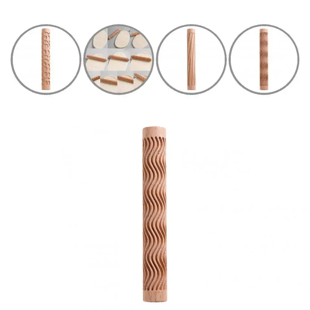 

Rolling Pin Great Christmas Themed Pattern Engraved Wooden Rolling Pin Multi-purpose Sturdy Construction Dough Roller