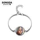 Персонализированные ювелирные изделия SONGDA, персонализированный браслет с именем и фотографией, подходит для членов семьиМодный логотипдля влюбленных пардомашних животных, идеальный креативный сувенир
