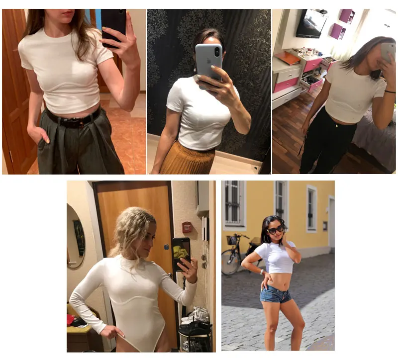 HEYounGIRL Повседневный базовый белый укороченный топ, футболка, элегантная женская футболка с коротким рукавом, топ, высокая уличная хлопковая футболка, женские летние футболки