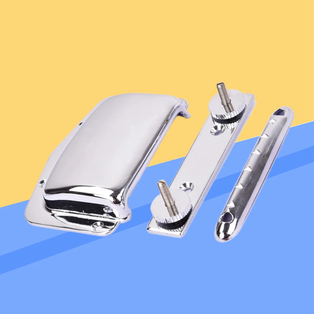 

Wraparound Bridge Tailpiece Tail Set with Bridge Cover for Electric Guitar Replacement Parts (Silver)