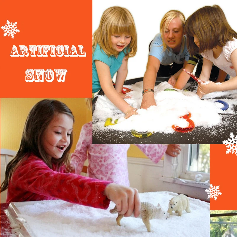 1 шт. искусственный снег мгновенный порошок гриппа зимнее украшение белый