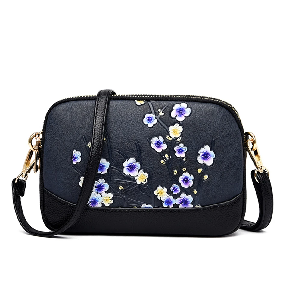 Plum blossom blue 16 цветов сумка Клевер на удачу новые роскошные кошельки и сумки женские сумки дизайнерские женские сумки через плечо плечевые сумки для женщин Sac - Цвет: Plum blossom blue
