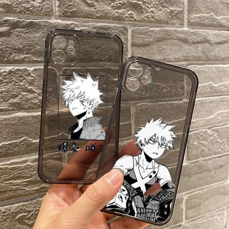

Bakugou Katsuki My Hero Academia anime Phone Case Transparent for iPhone 7 8 11 12 se 2020 mini pro X XS XR MAX Plus