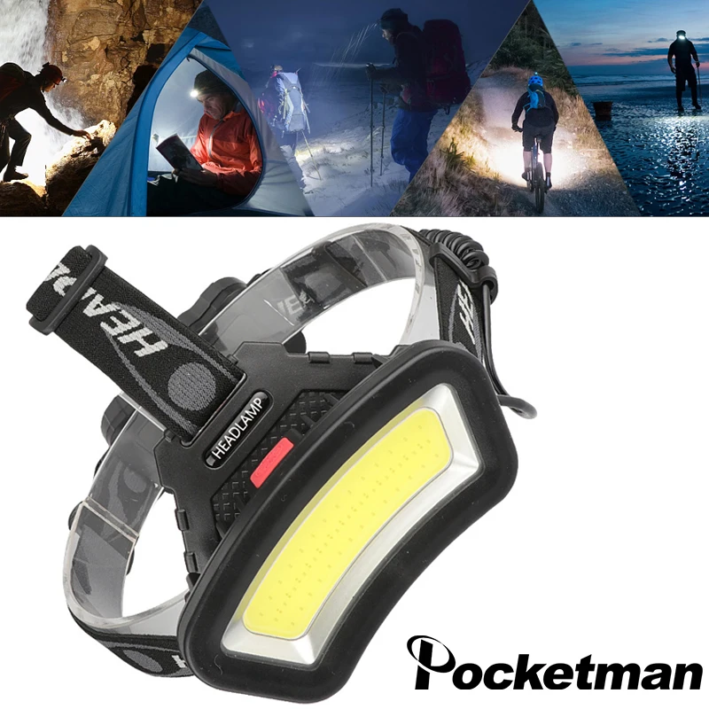 Мощный широкоугольный COB светодиодный налобный фонарь уличсветильник красный