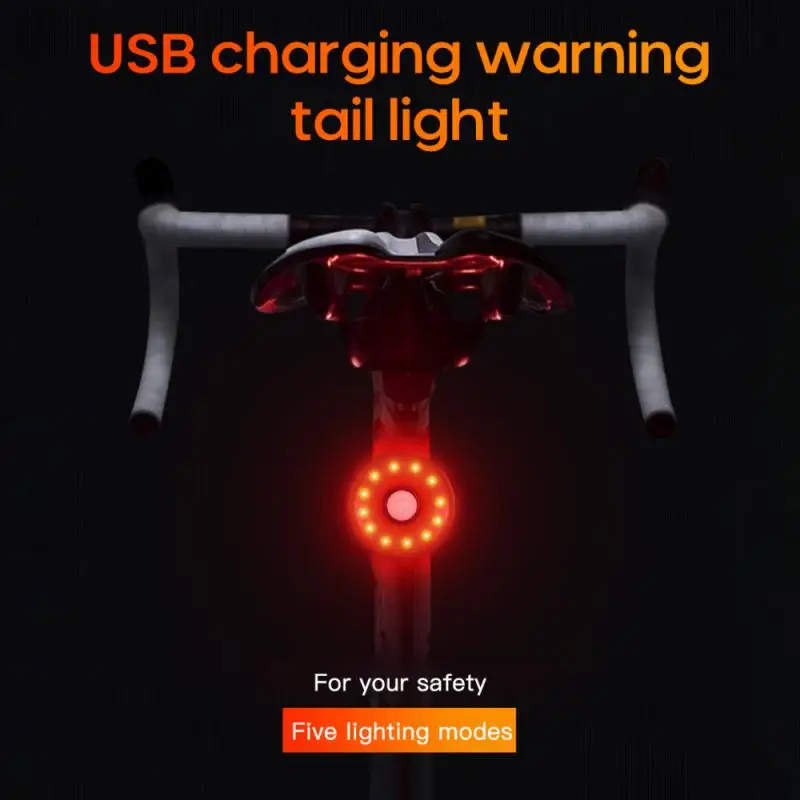 

Bike Rear Light USB Charg Safety Warning Cycling Colorful Tail Light Waterproof