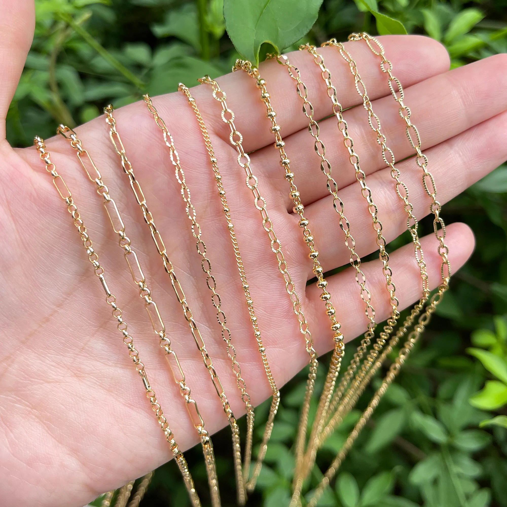 Цепочка YEGUI C227 для самостоятельного изготовления позолоченная 18-каратным