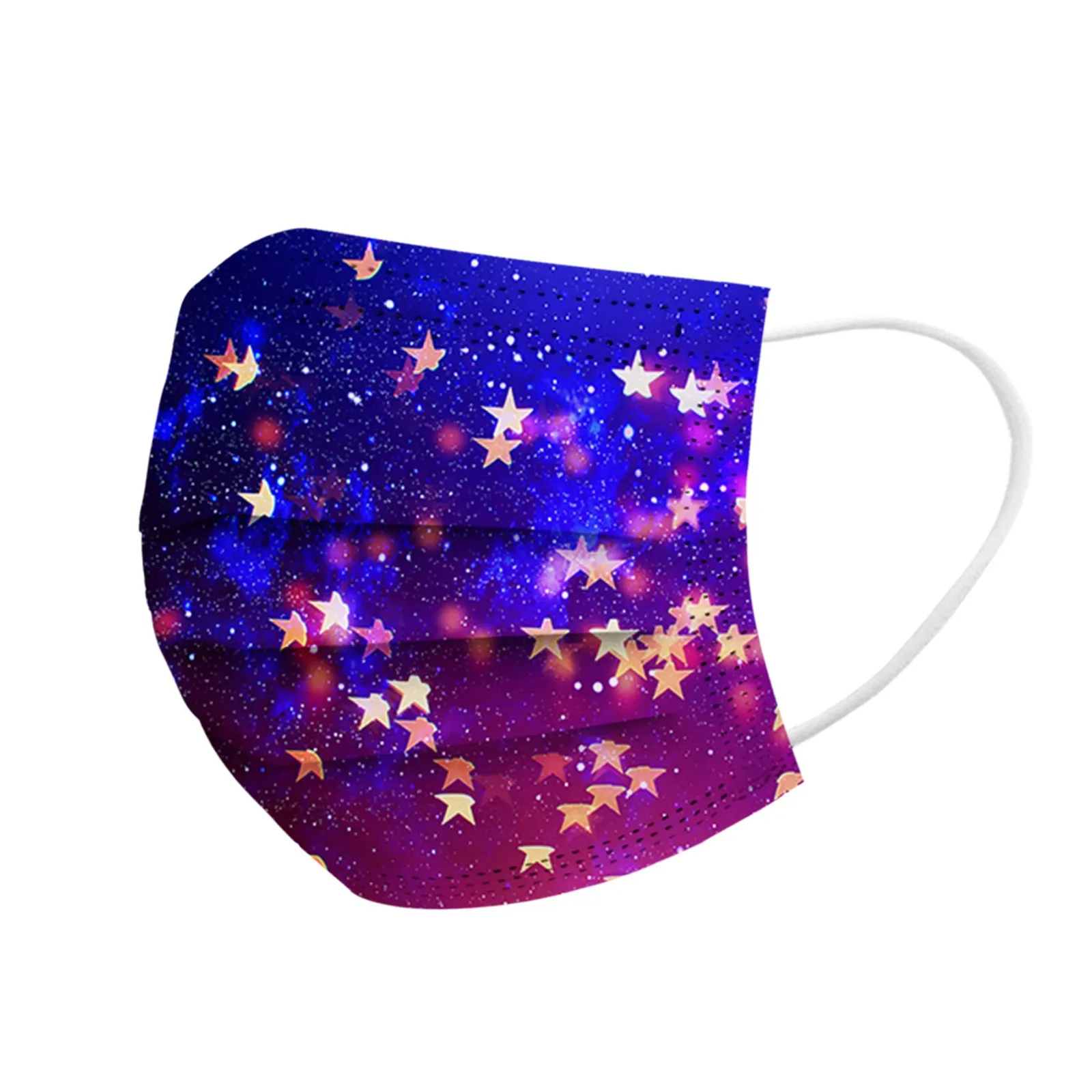 

50PC Disposable Mask Children Starry Sky Print Mascarillas Three Layer Dustproof Non-woven Fabric Face Mask Protective Easter