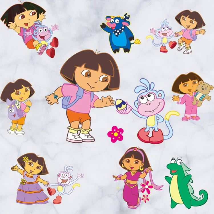 

Dora The Explorer Flowers Wall Art Stickers Decal Decor Vinyl Poster Mural wallpaper removeable Custom DIY Kids gift