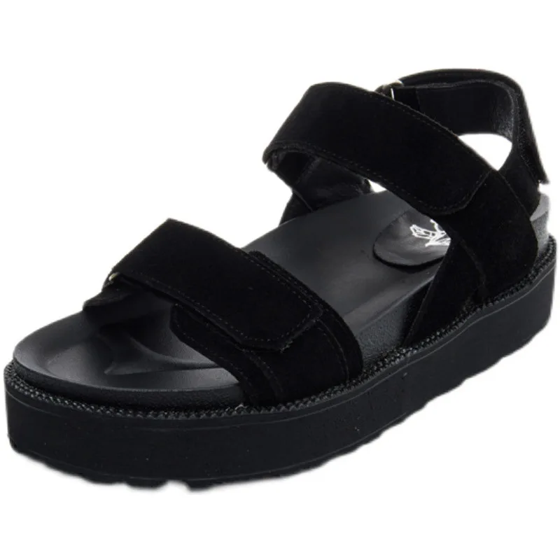 

Sandals women's summer 2021 new thick bottom muffin leather flat bottom student leisure sports fashion