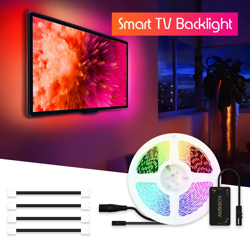 Светодиодная лента Ambilight Kit Dream color 5050 RGB 1 м 2 3 4 5 для HDTV настольного ПК подсветки