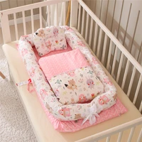 portable baby nest bed with quilt travel bed infant toddler cotton crib for newborn babynest bed
