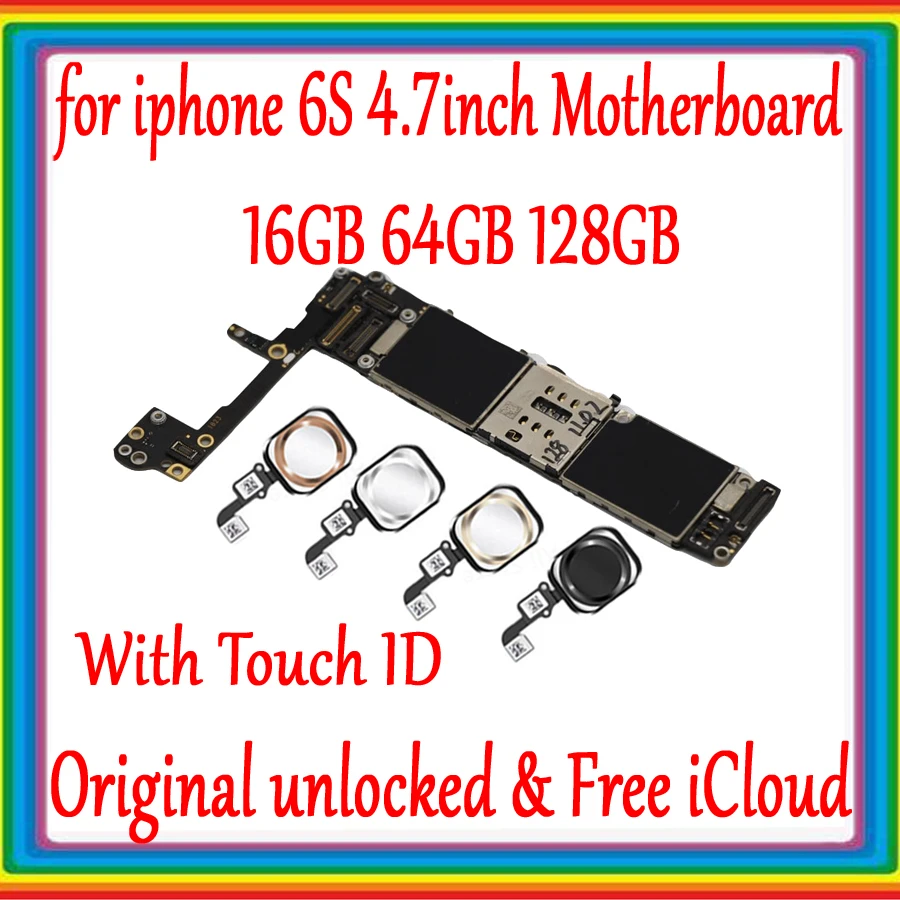 Материнская плата 16 Гб/64 Гб/128 ГБ для iPhone 6s с/без Touch ID 100% оригинальные