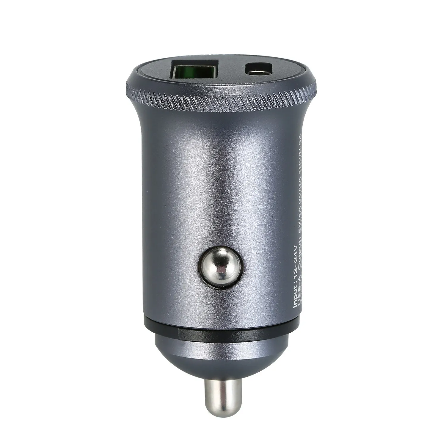 Автомобильное зарядное устройство USB Type-C 12V 5V 4A/9V 3A мини совместимое