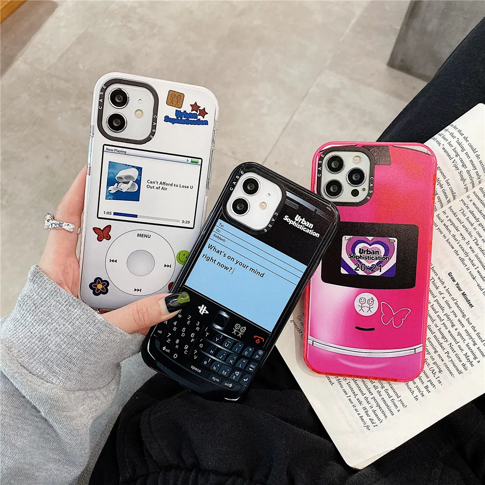 

Hot Urban Sophistication Classic Nostalgic Phone Buttons Case for IPhone 7 8 Plus 12 11 Pro X XS Max XR Music Play Cover Fundas