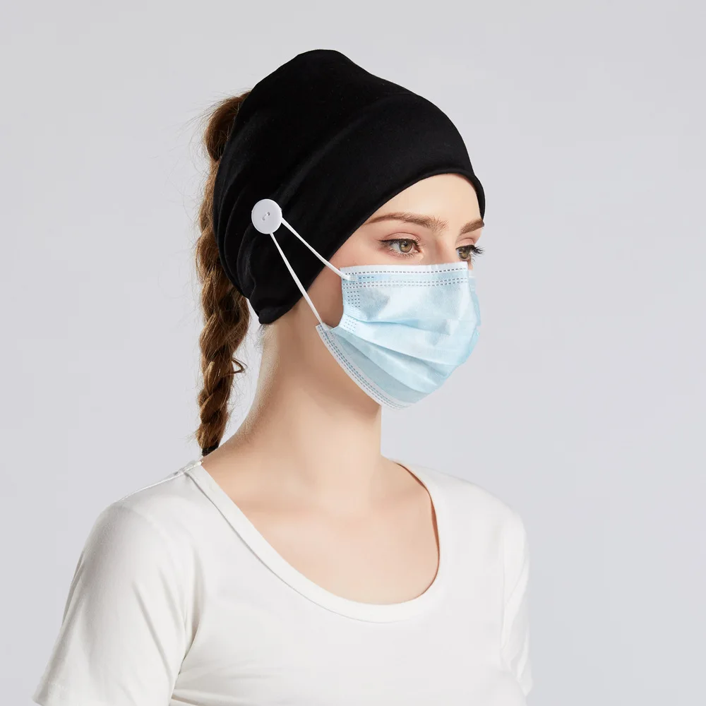 

Женская однотонная ободок на голову, с пуговицами