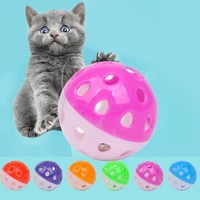 round hollow plastic pet toy ball funny sounding bell ball colorful cat chew toys pet supplies