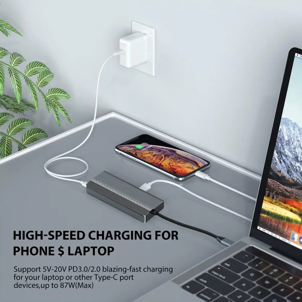Usb хаб 7 в 1 для мульти USB 3 0 4K HDMI 1000M C PD Rj45 адаптер разветвитель SD/TF кардридер type