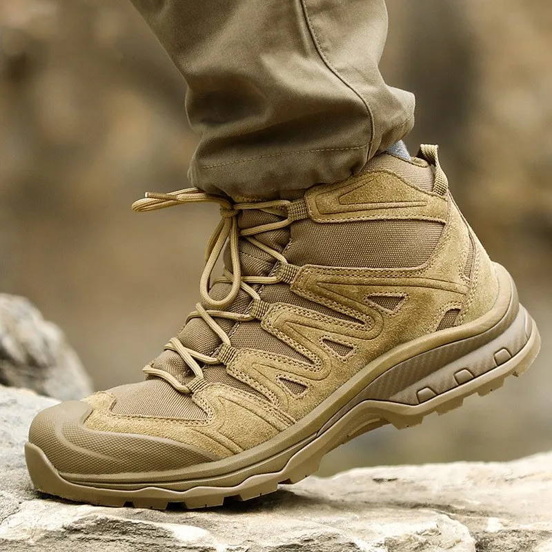 Tactical Combat Boots Army Fans Men's High-top Training Desert Military Boots Outdoor Non-slip Wear-resisting Hiking Shoes
