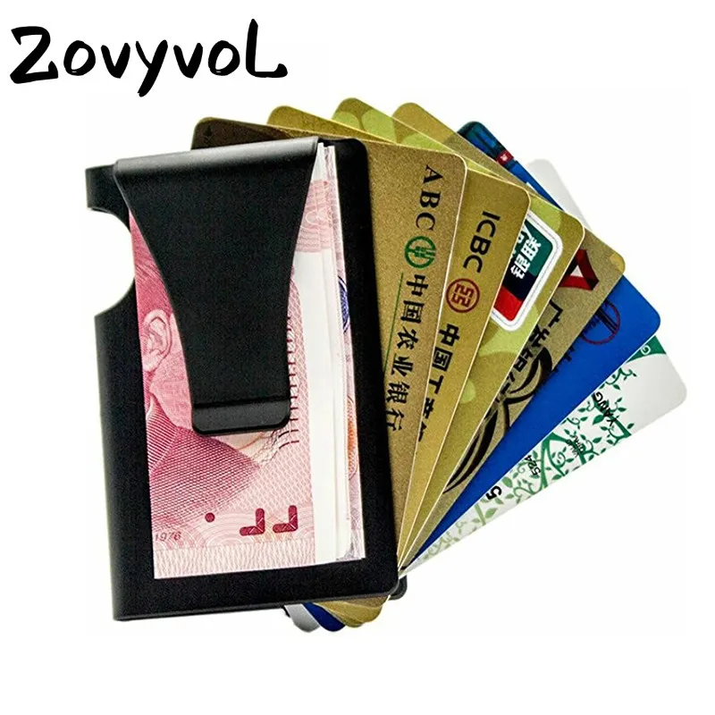

Металлический футляр для кредитных карт ZOVYVOL, алюминиевый сплав, клатч 2021, смарт-кейс, чехол с защитой от кражи, RFID, минимальный кошелек, сумк...