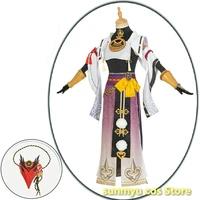 new game genshin impact kujou sara cosplay costume with mask headwear halloween