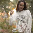 Свитшот с галлюциногенными грибами из 100% хлопка, винтажные женские пуловеры из растительных веганов, свитшоты в эстетическом стиле для влюбленных, подарок