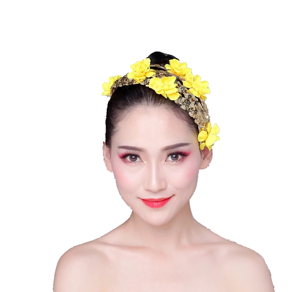 Аксессуары для танцев тиара поет голова цветок этнический квадратный