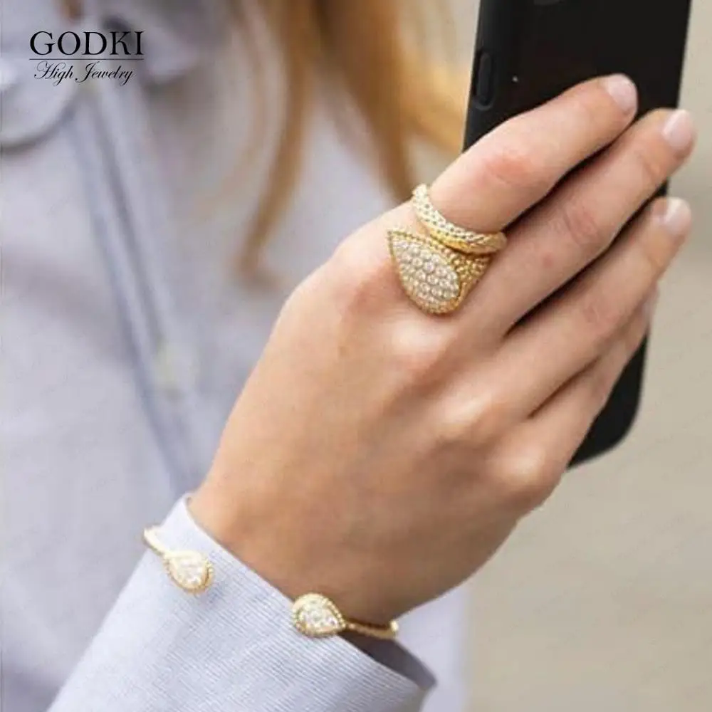 Комплект из браслета и кольца с фианитом