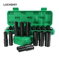 electric impact wrench hex socket head set 12 socket wrench set drive adapter for electric drill ratchet wrench sleeve spanner