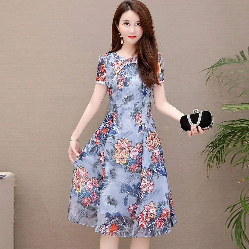 Новинка Ципао для повседневной жизни улучшенная версия платье Nian Qing Kuan