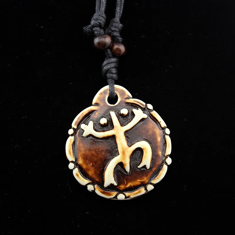 6PCS MIXED Puerto Rico Tribal Style Coqui Taino Sun Frog Kokopelli Pendants Necklaces Men Women Wax Cord necklace jewelry - купить по