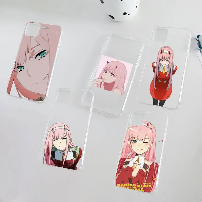 

Zero Two Darling in the FranXX Anime Phone Case Transparent soft For iphone 12 11 13 7 8 6 s plus x xs xr pro max mini
