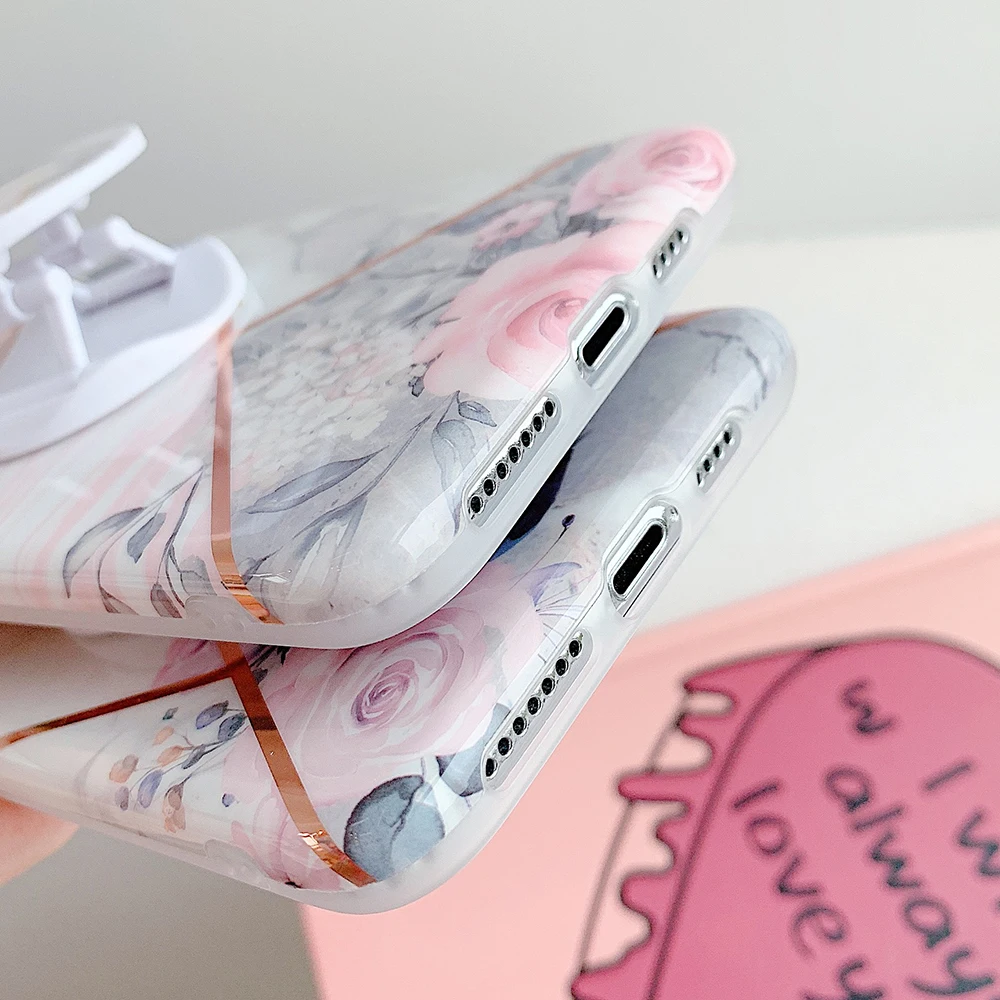 Чехол для телефона LOVECOM с геометрическим соединением цветов и держателем iPhone 11 Pro