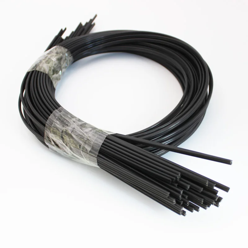 Barras de soldadura de plástico ABS/PP/PE/PPR, herramientas de reparación de parachoques de coche, pistola de máquina soldadora de aire caliente, negro, largo de 1m