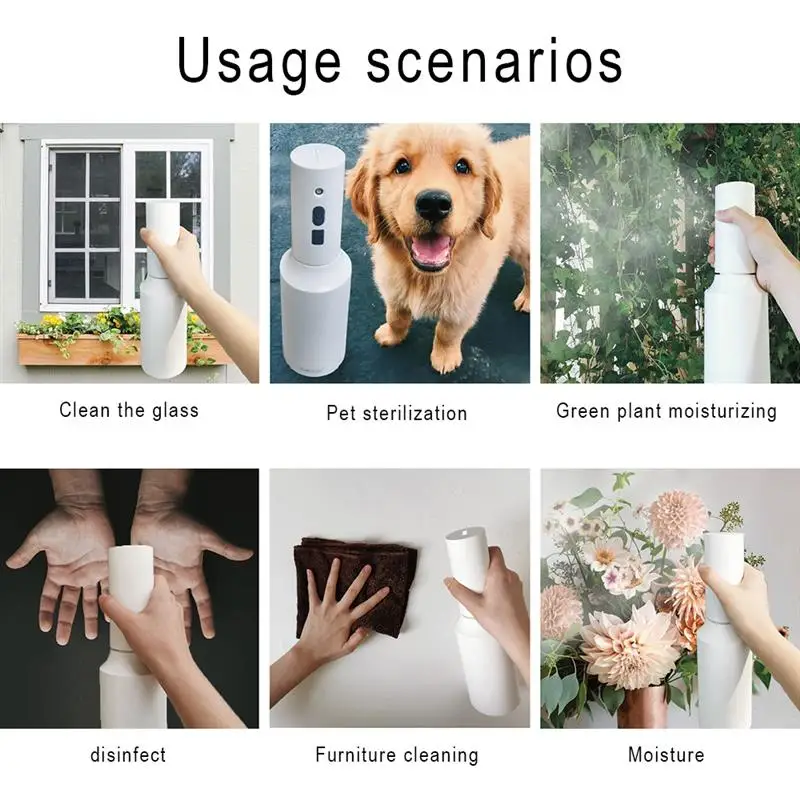 

750ml Electric Face Hydration Sprayer Automatic Plants Flowers Watering Can USB Rechargeable Household Cleaning Tool