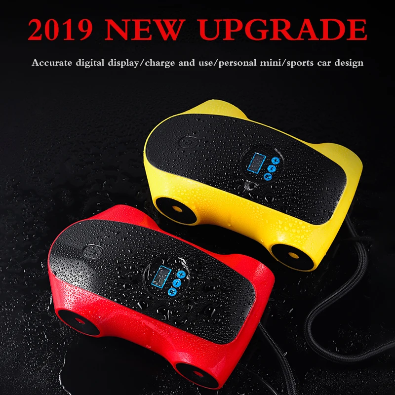 Автомобильный надувной насос 12V Цифровой портативный воздушный компрессор