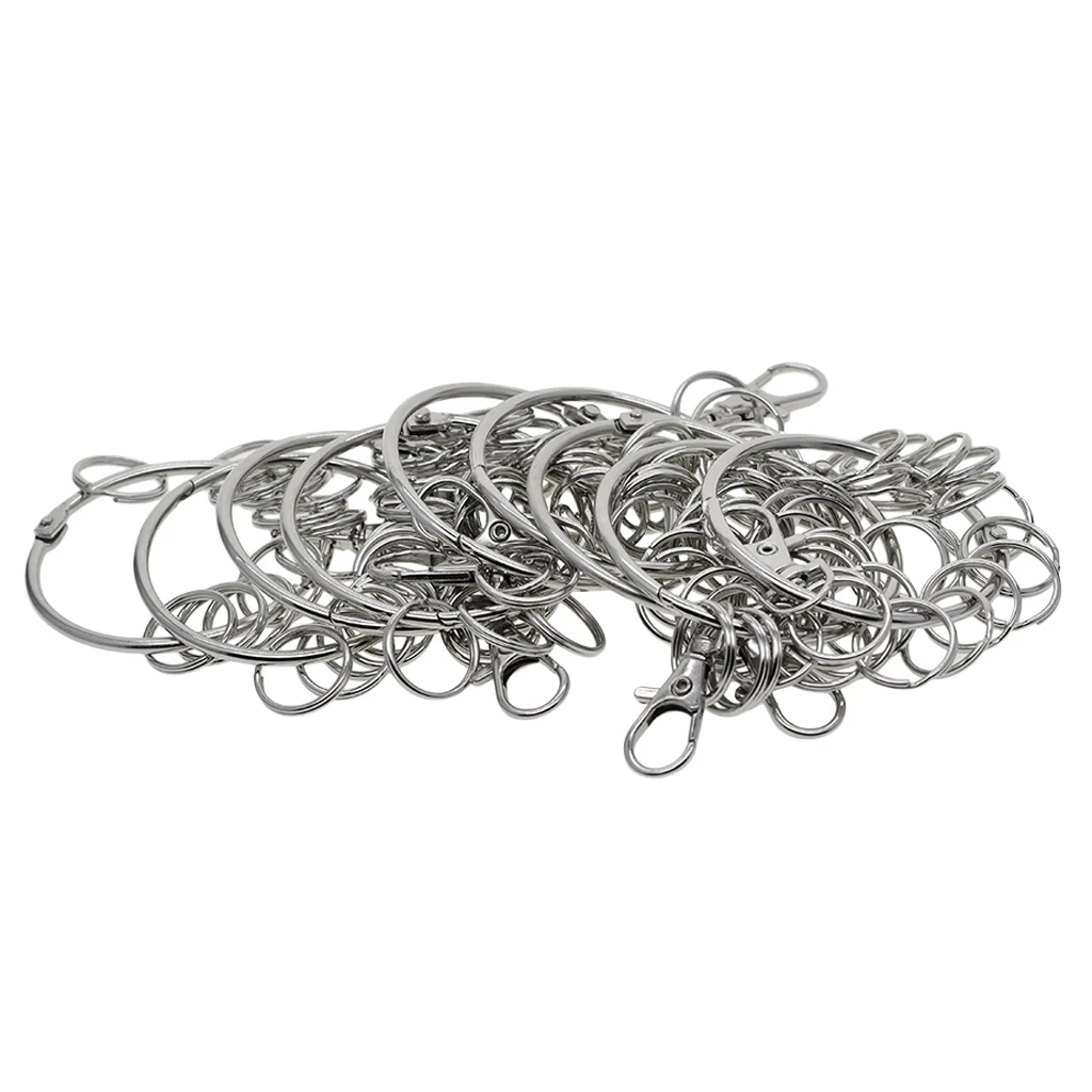 

Prettyia 10 sets LOBSTER SWIVEL CLASPS&SPLIT RING,KEYRINGS,KEYFOBS