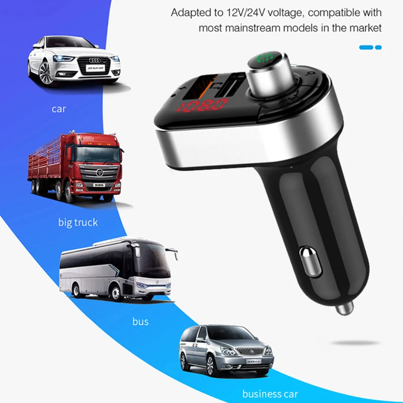 Автомобильный комплект Acespower FM передатчик Bluetooth плеер зарядное устройство с