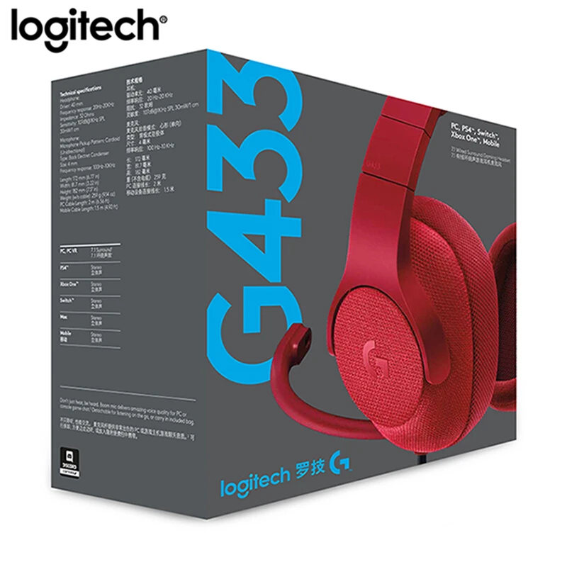Оригинальные проводные наушники Logitech G433 7 1 объемная игровая гарнитура с