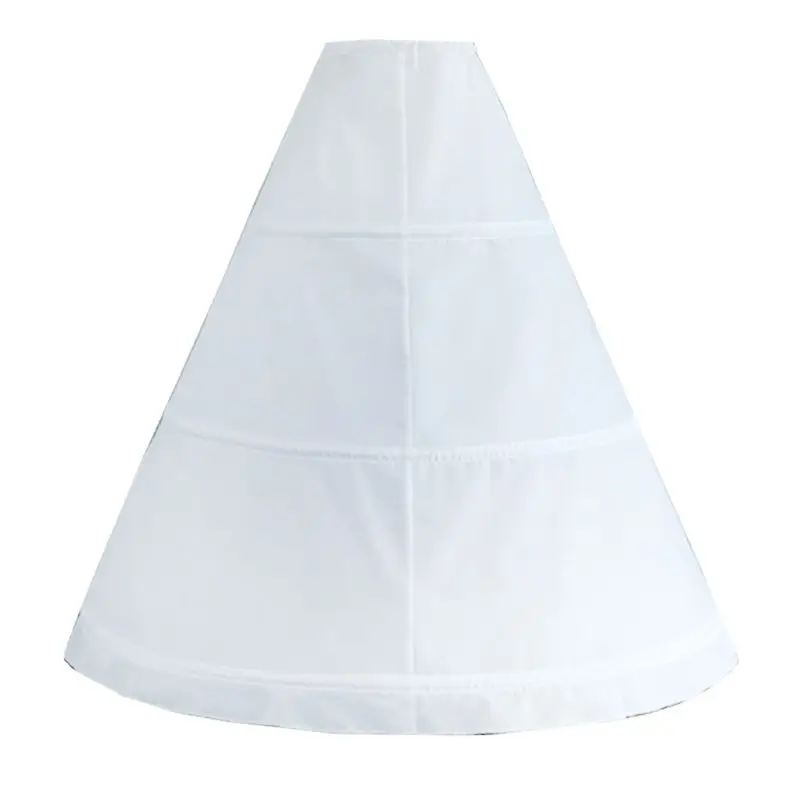 

Womens Adjustable Waist 3 Hoop A-Line Wedding Bridal Petticoat Crinoline Single Layer White Ball Gown Half Slip Underskirt